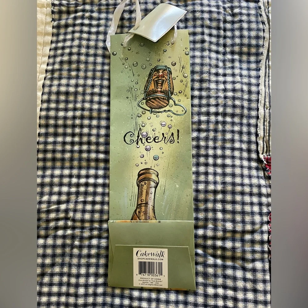 FREE WITH PURCHASE Champagne Bottle Gift Bag with Cheers Design